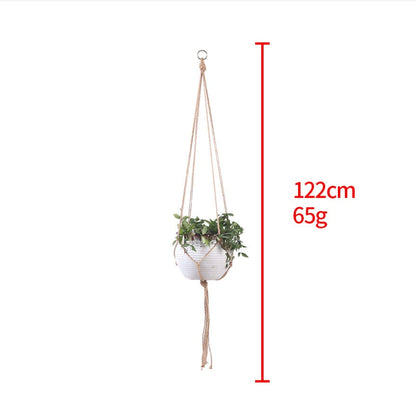 Handwoven Cotton Rope Plant Hanger – 4 Lengths, Beige