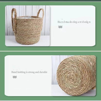 Natural Flower Pot Seaweed Wicker Storage Basket