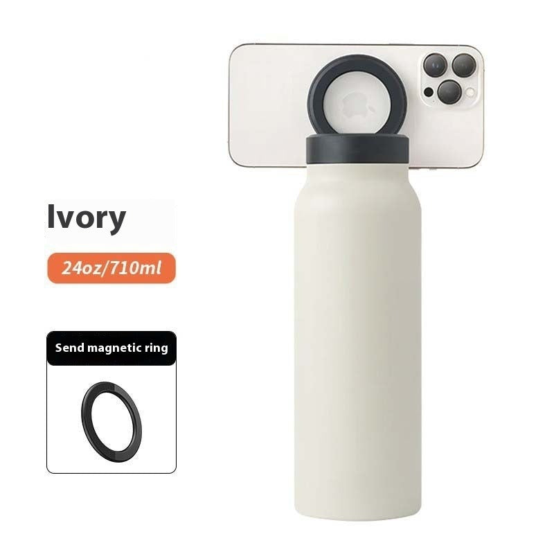 Insulated Thermal Bottle with Magnetic Phone Holder