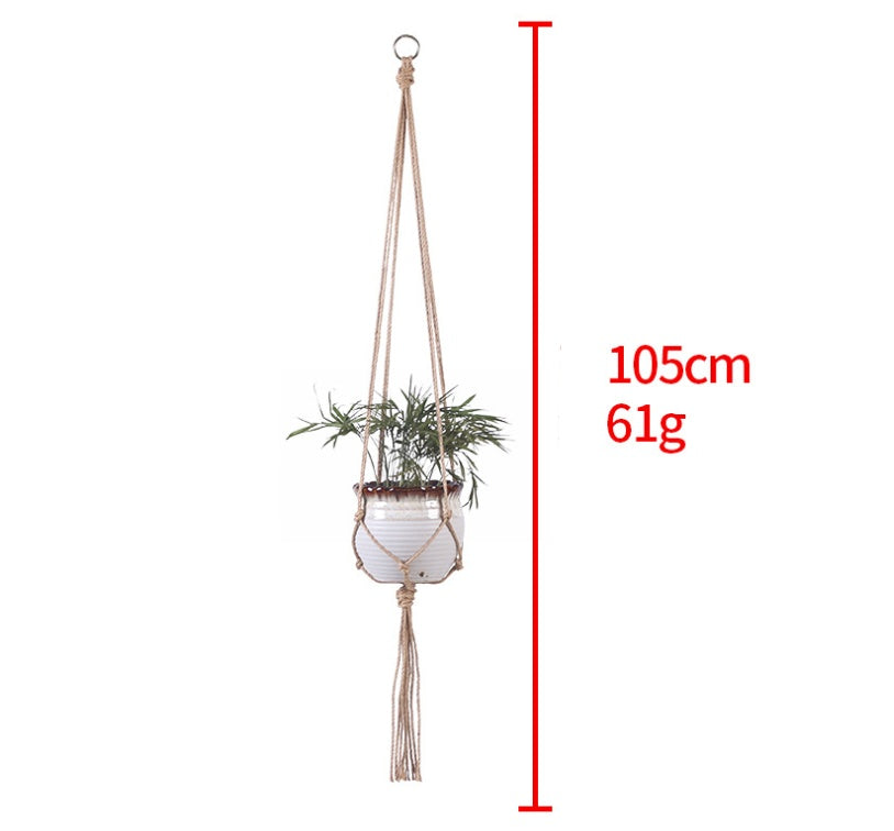 Handwoven Cotton Rope Plant Hanger – 4 Lengths, Beige