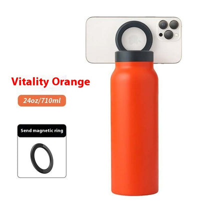 Insulated Thermal Bottle with Magnetic Phone Holder