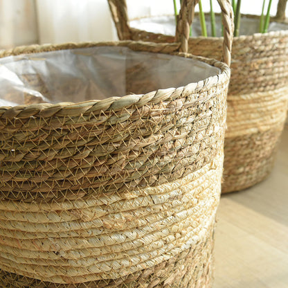 Natural Flower Pot Seaweed Wicker Storage Basket