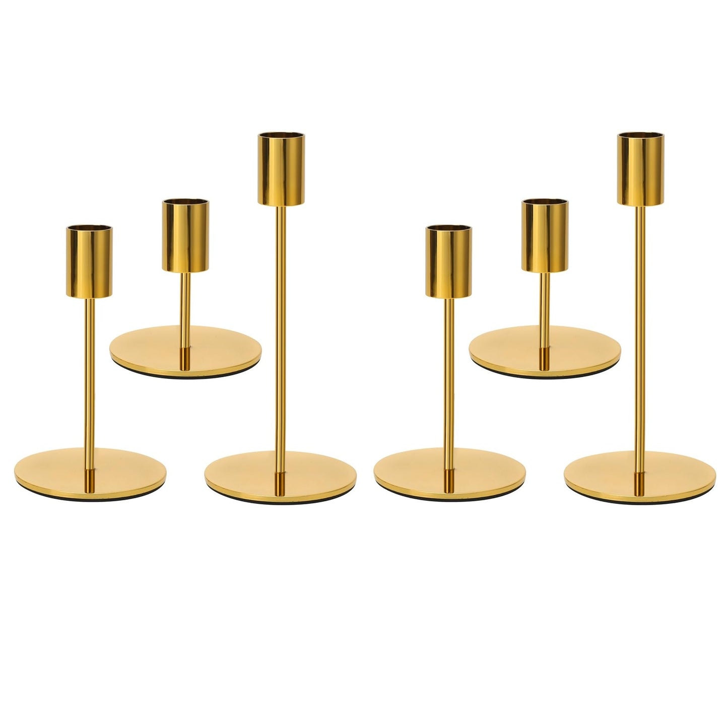 Gold Taper Candlestick Holders – Set of 6, Decorative Home Decor