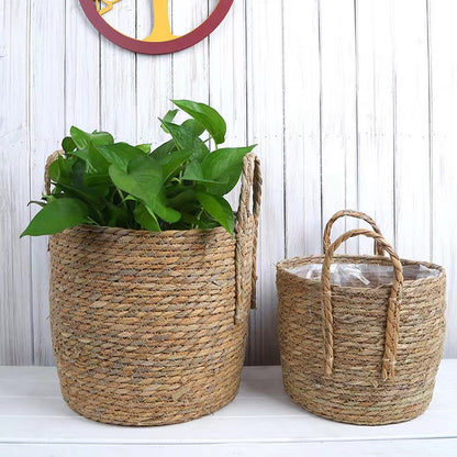 Natural Flower Pot Seaweed Wicker Storage Basket