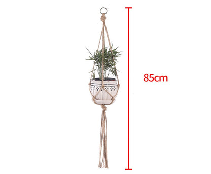 Handwoven Cotton Rope Plant Hanger – 4 Lengths, Beige