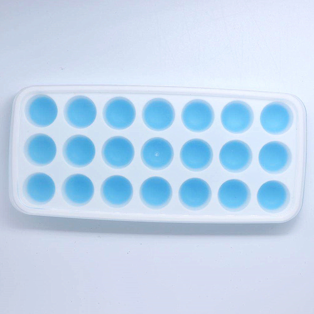 Silicone Ice Tray with Lid — 21 Square Cells
