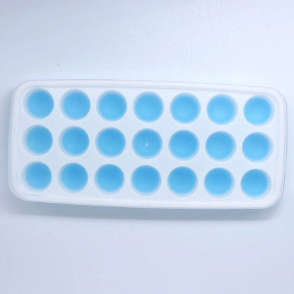 Silicone Ice Tray with Lid — 21 Square Cells