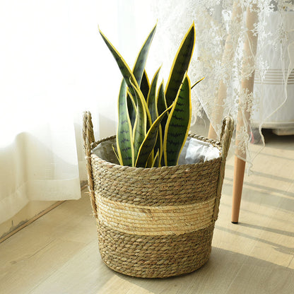 Natural Flower Pot Seaweed Wicker Storage Basket